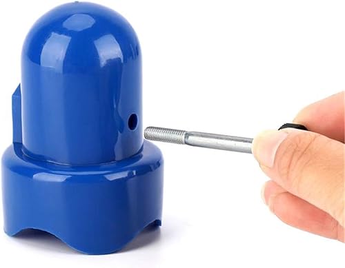 Miniatura 5 de ZIZILAND Tapas de poste de recinto de trampolín de 1.5 pulgadas de diámetro con pulgar roscado, color azul, solo se ajustan a poste de trampolín de