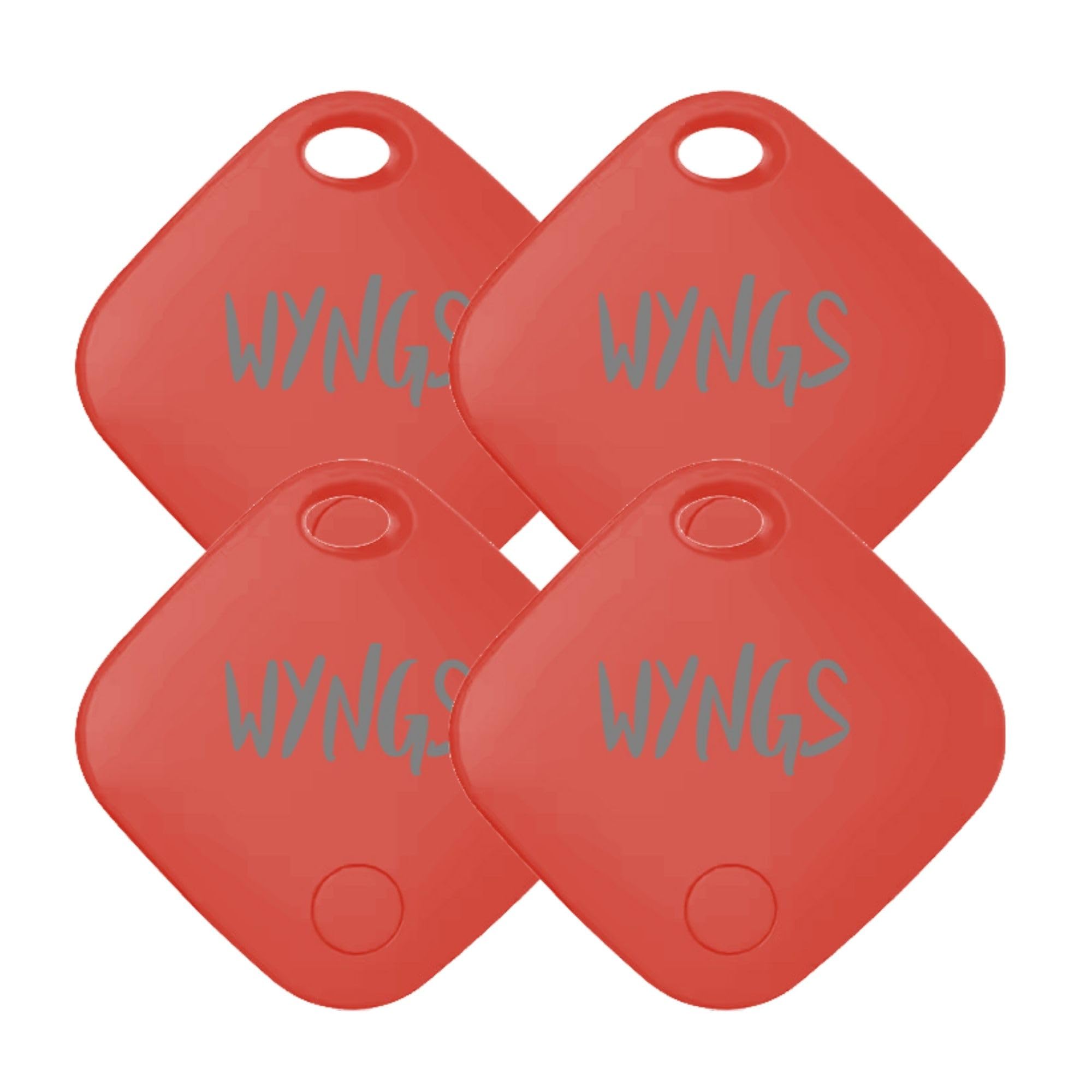 WYNGS Smart Air Tag, Porte-clés Intelligent (Compatible Uniquement avec iPhone) - Rouge - Lot de 4