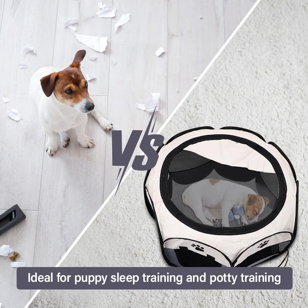 Box Pieghevole Per Animali Domestici 74x74x43 Cm - Recinto Portatile Impermeabile Per Cuccioli, Gatti, Conigli, Interno/Esterno