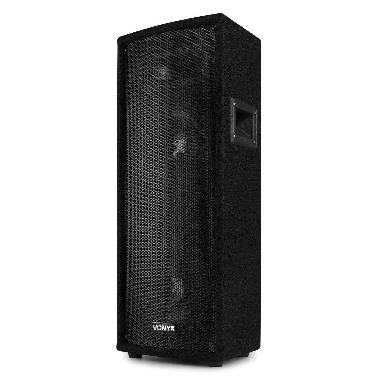 Vonyx SL212 - PA Lautsprecher Box, Passiv Speaker 2X 8 Zoll - 800 Watt Peak - Disco Lautsprecher, Passivbox, 6,3mm Klinke, Schraubklemmen, 8Ohm, für DJs, Partyraum, Bar, Club