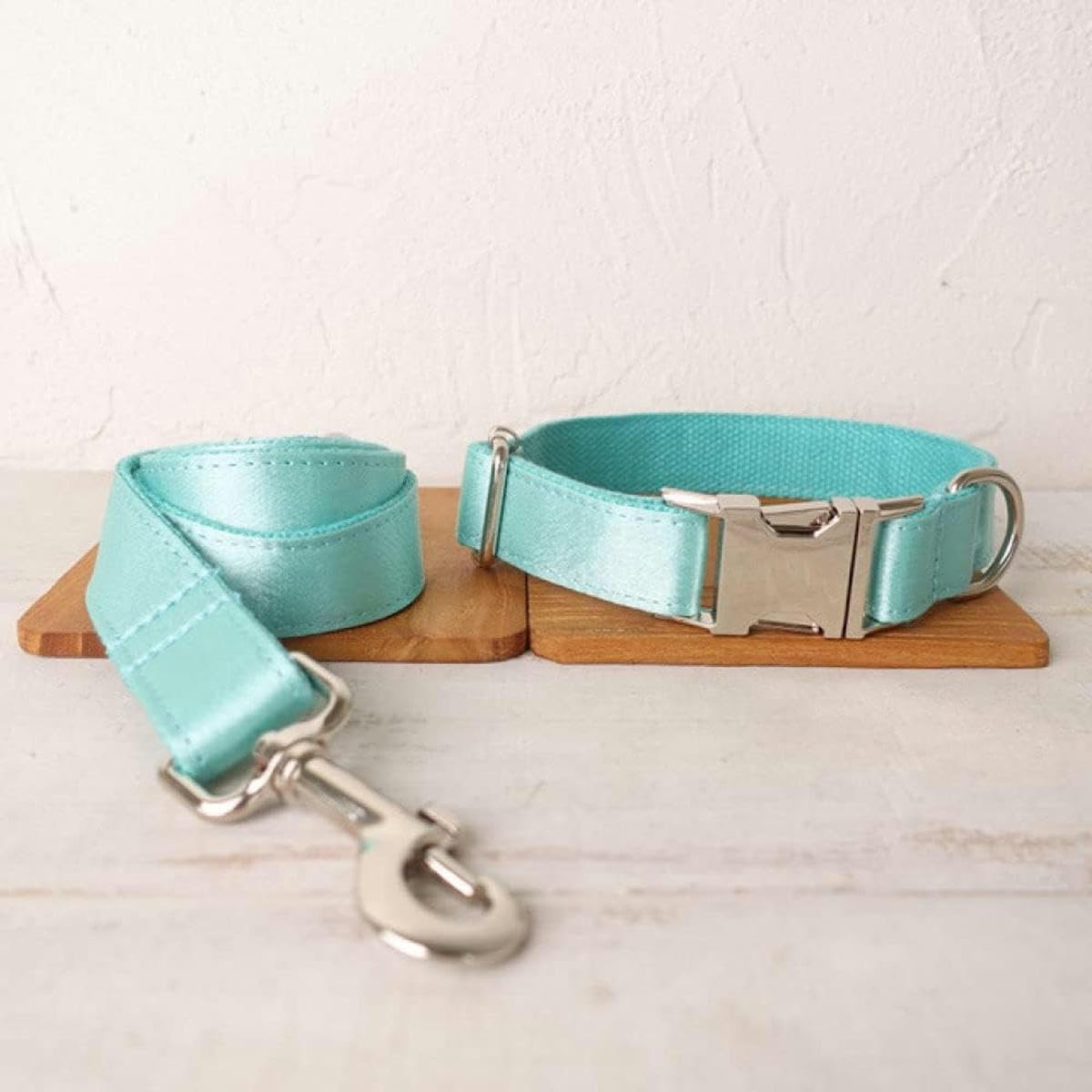 Collar de Perro Personalizado, Correa Ajustable con Placa de identificación para Cachorro, 5 tamaños, Collar de Perro con Lazo, XS-Juego de Correa de Collar de Perro-S