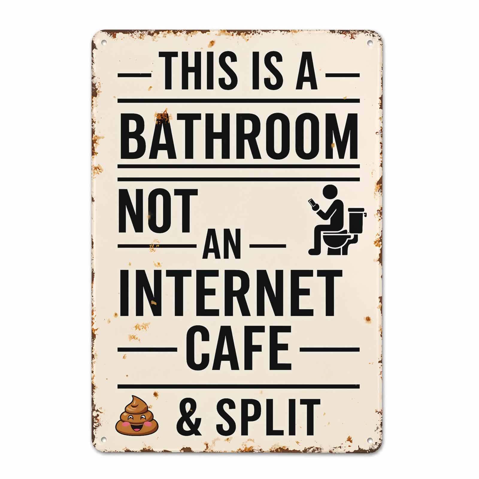 Gsrony Boys Type21 Bathroom Not An Internet Vintage Metal Tin Sign 8X12,Waterproof