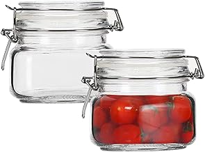 SINGOMON 2PCS 500ML Glass Regular Mouth Mason Jars Glass Jars Canning Jars Favor Jars with Metal Airtight Lids for Food Storage, Overnight Oats, Dry Food, Spices, Yogurt, Tea, Kombucha, Honey, Candy