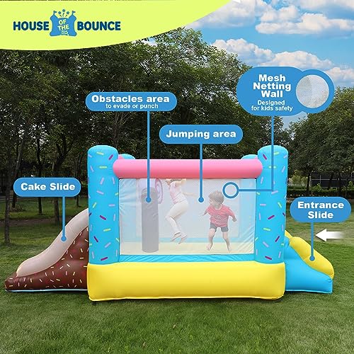 Candy-Themed Bounce House | Sweet Adventure Inflatable Obstacle Course with Cake Slide | 15 x 7 ft Pastel Jumping Castle for Kids | Perfect for Birthday Parties - Image 5