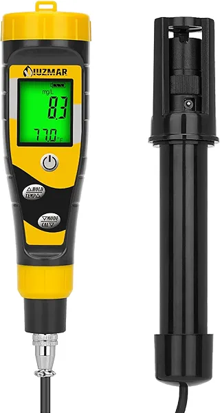 UIUZMAR Digital Dissolved Oxygen Meter Portable Dissolved Oxygen Test Kit with 3.6ft Electrode for Ponds Aquarium Aquaculture Do Meter for Water Fish Tank with Measuring Range 0.0‑40.0 Mg/L
