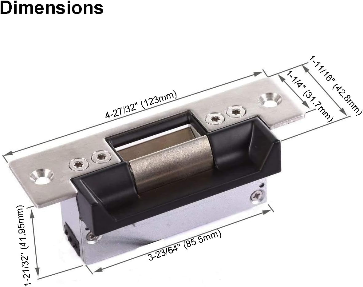 UHPPOTE ANSI Standard Heavy Duty Electric Strike Lock Fail Secure for Door Access Control System Mortise or Cylindrical Lock