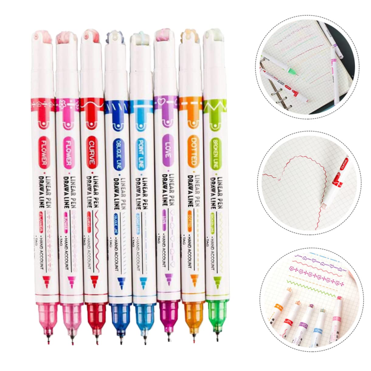 DOITOOL 4 Ensembles Stylos À Courbe Portable Pour Dessin Professionnel Marqueurs De Peinture Pour Maison Accessoires De Scrapbooking Et Projets Diy 8 Pièces * 4