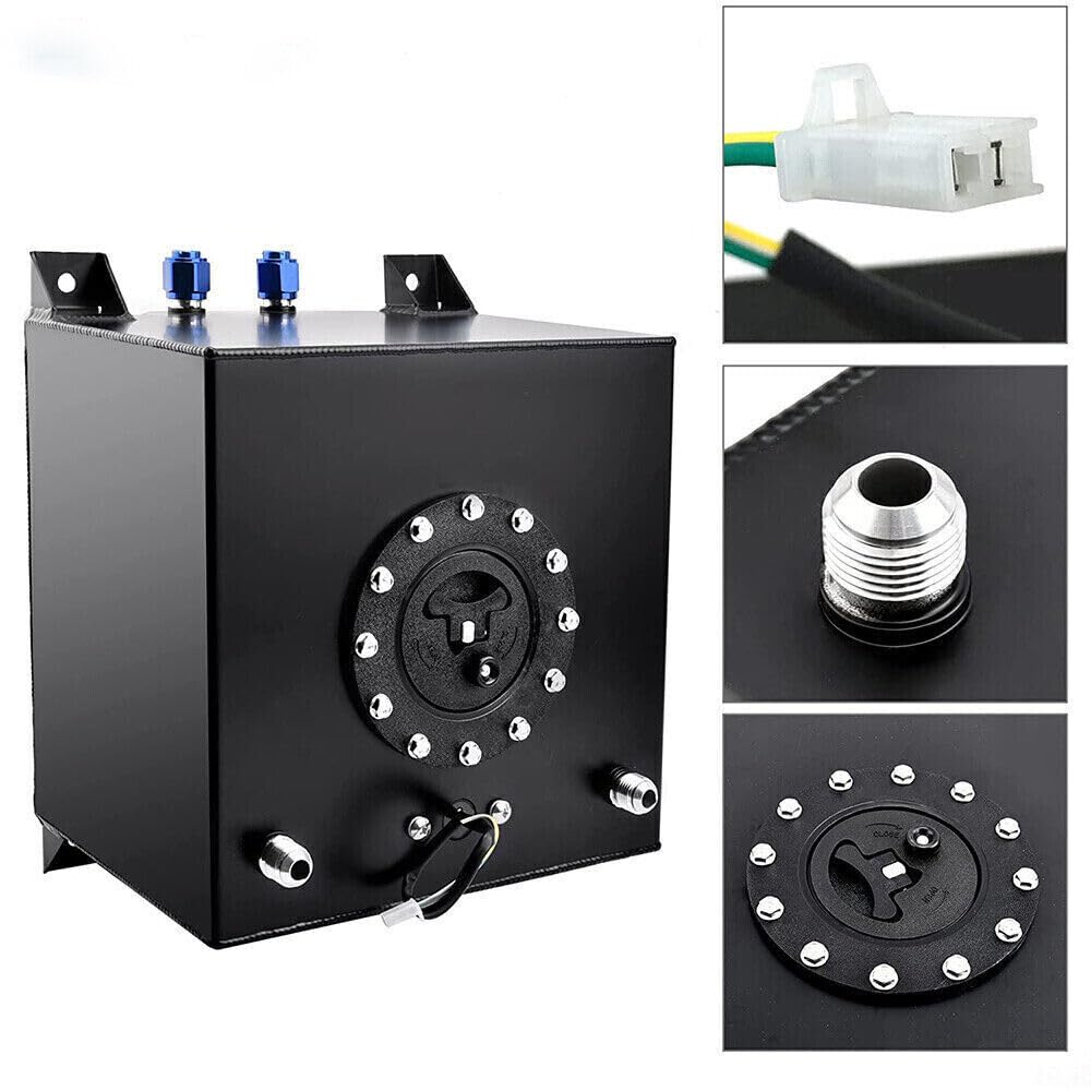 Photo 1 of Universal Fuel Cell Gas Tank Aluminum Polished Race Street Drift Strip Fuel Cell Tank With Level Sender (10 Gallon, Black)