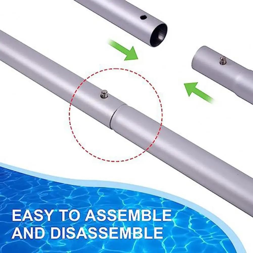 zestaw do czyszczenia zestaw do basenu Regulowany aluminiowy słupek do basenu, siatka do skimmera, odporne na korozję akcesoria do konserwacji basenu