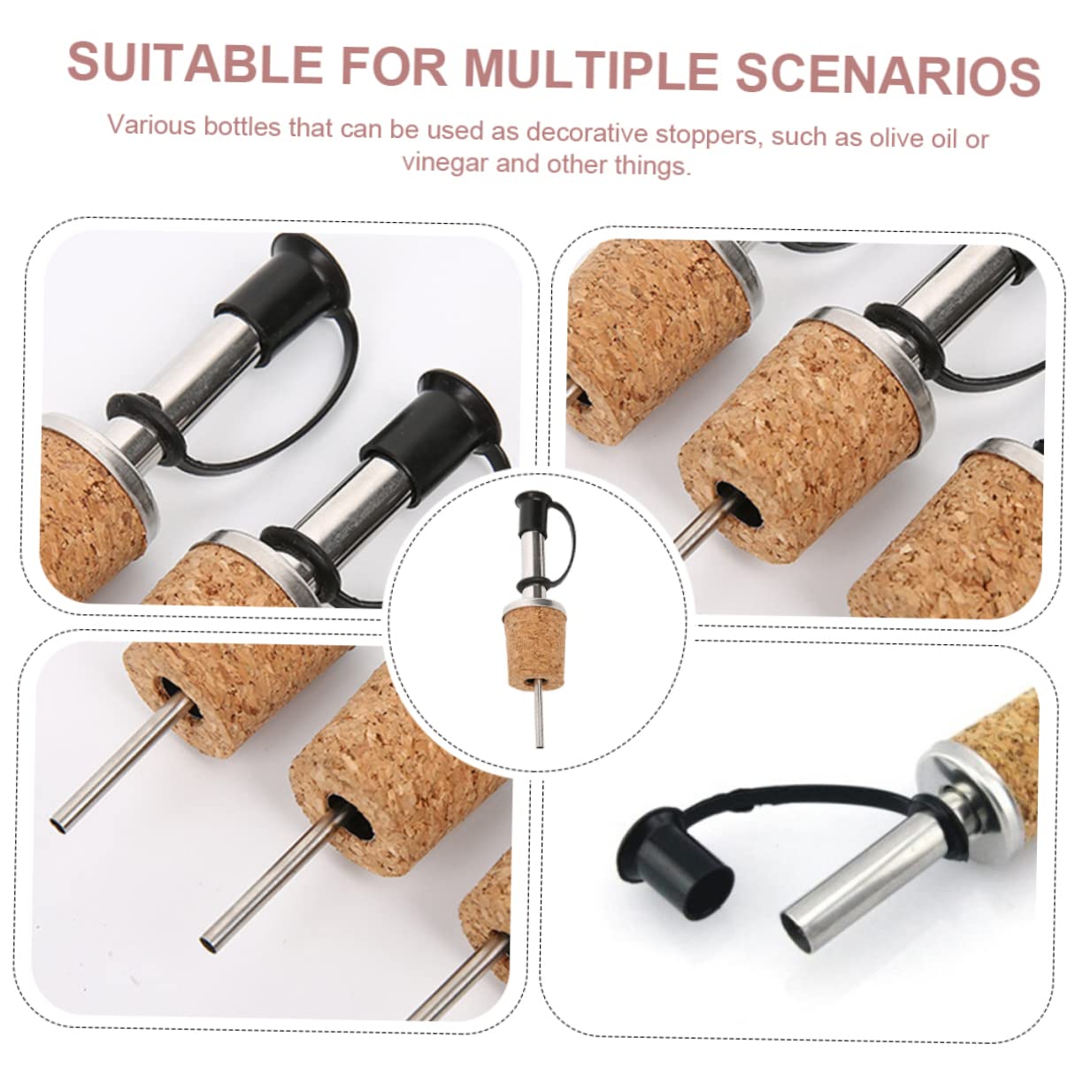 SOLUSTRE 8pcs Red Wine Stopper Dispenser Liquor Bottle Pour Spout Wine Accessory Pourer