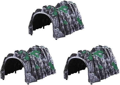 jojofuny Train Tunnel Accessories Set 3 Pcs Plastic Ho Scale Tunnel Cave Models for Railway Train Miniature Scene Model for Kids Home Desk Party Decoration Gift