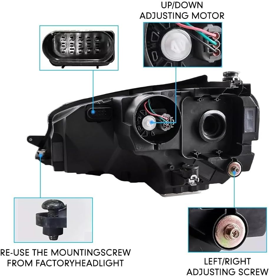 Compatible with VW Golf 7 2014-2017 Head Lamp Car Tuning Light Parts Pair of Car Styling Car Headlight Assembly