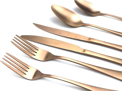 Miniatura 51 de JASHII Modern Royal - Cuchillo para carne, 8 unidades, color arcoíris mate, acero inoxidable 18/10, utensilios de cocina, cuchillo de vajilla dentado