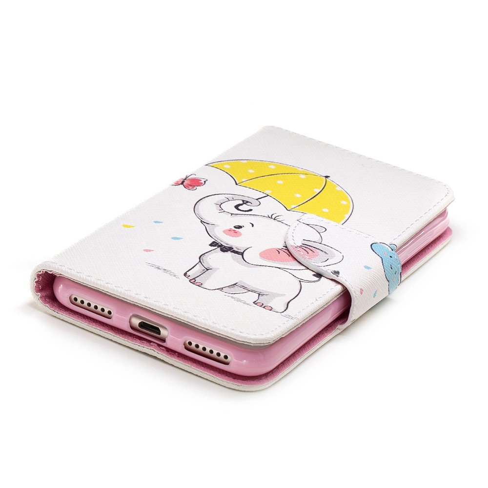COTDINFORCA Custodia Flip Per Huawei P9 Lite – Pelle PU Con Motivo Cuore Elefante, Portafoglio E Funzione Cavalletto, Arancione