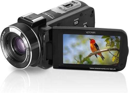 Miniatura 2 de Minolta Videocámara: video Full HD de 1080p, fotos de 24MP, zoom óptico de 10x, zoom digital de 36x, estabilización óptica, pantalla táctil de 3