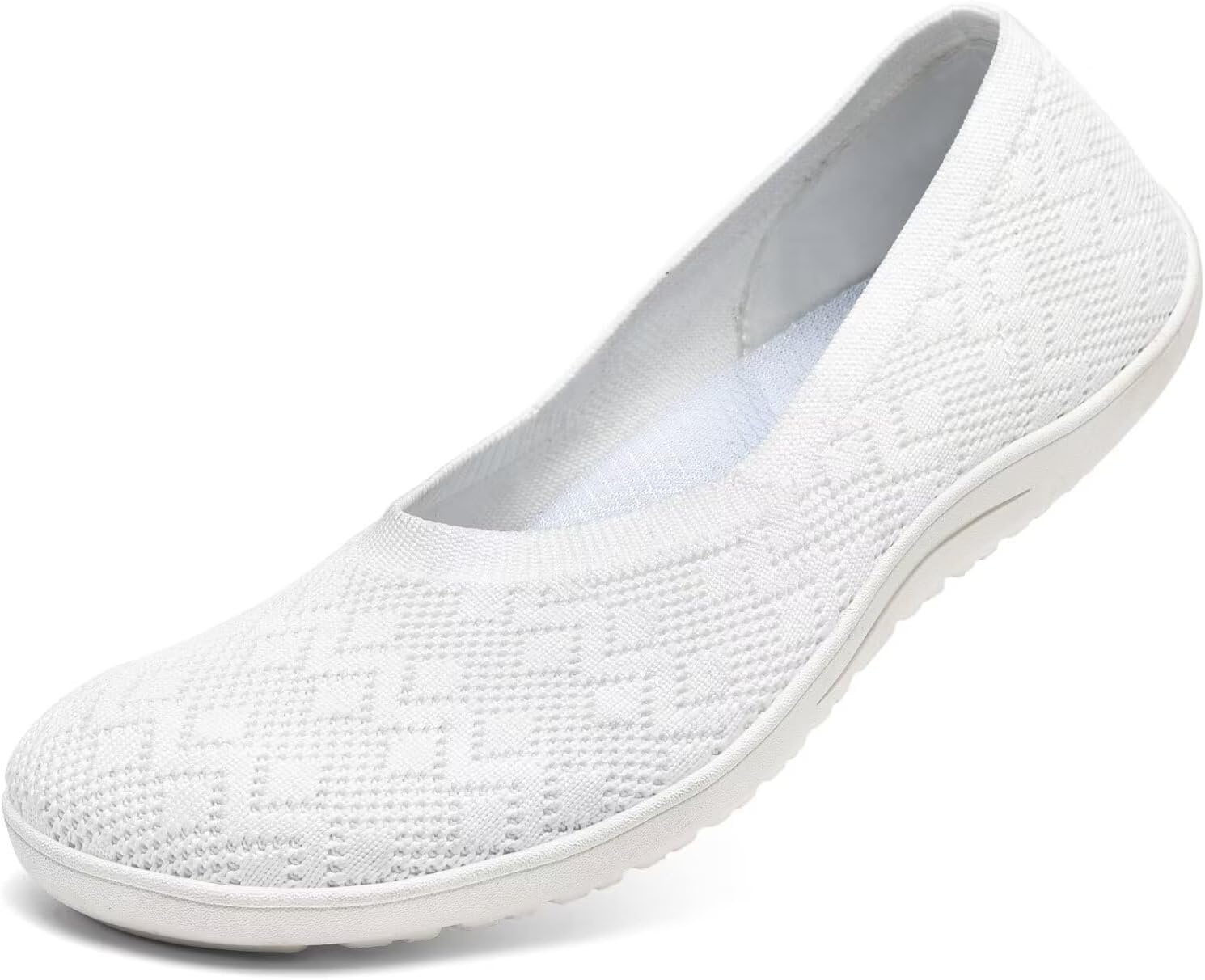 Women's Wide Toe Box Flats Shoes Knit Ballet Flat Slip-on Dress Walking Comfort Shoes - Image 3