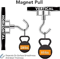 Vista 3 de MIKEDE - Ganchos magnéticos, ganchos magnéticos de alta resistencia de 85LB+ para crucero con revestimiento epoxi para refrigerador, ganchos