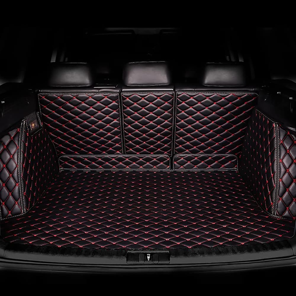 QSLLLY Car Trunk Mat for Audi e-tron Q6 (6 seater) 2023-2024,Full Coverage Boot Liner Leather Boot Liner Mats Waterproof Anti Scratch Interior Accessories,C