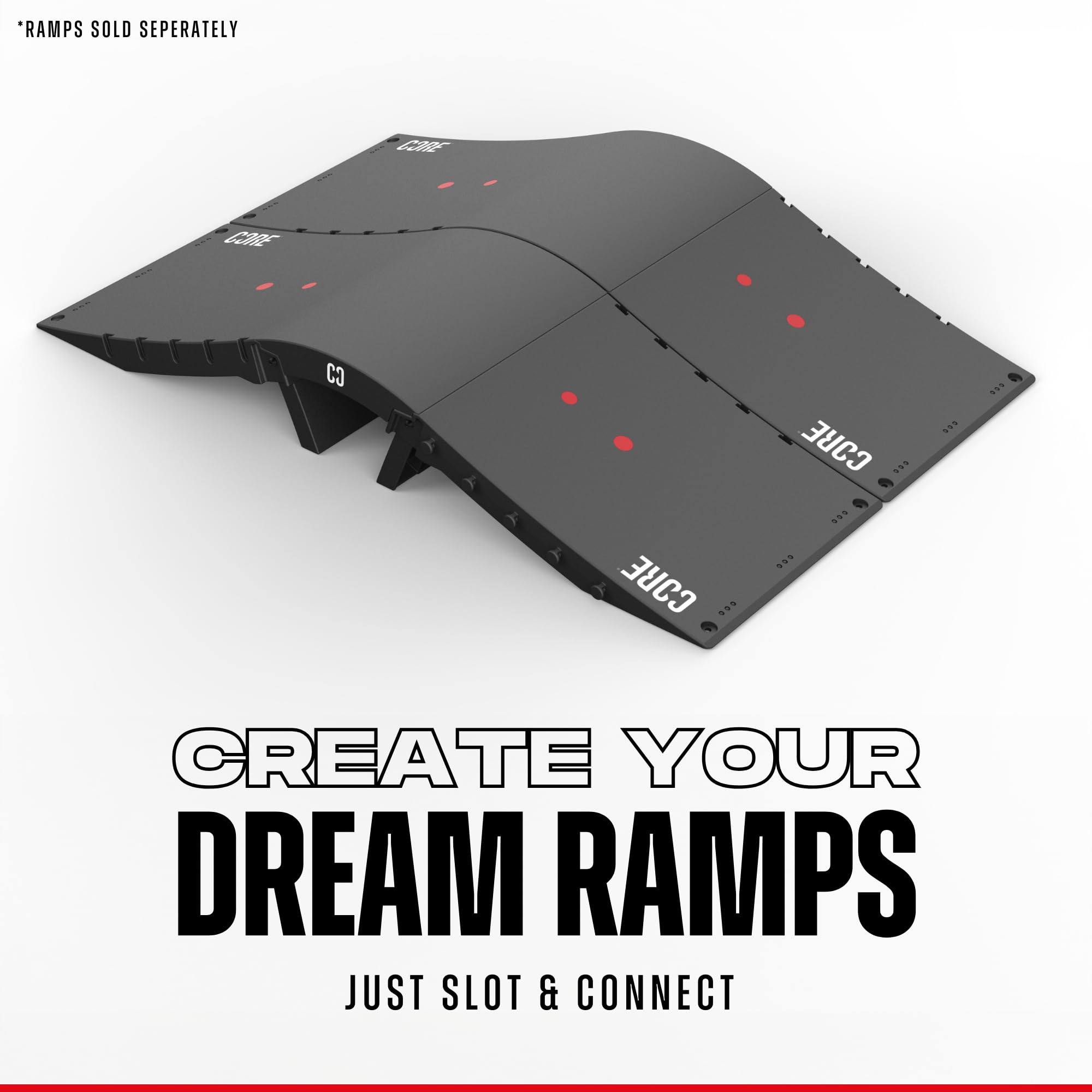 Core Skate Ramp for Kids - Mini Kicker Scooter Ramp Skateboard Ramp BMX Ramp RC Car, Foldable Bike Launch Ramp, Lightweight & Portable Stunt Scooter Ramp with Rubber Feet