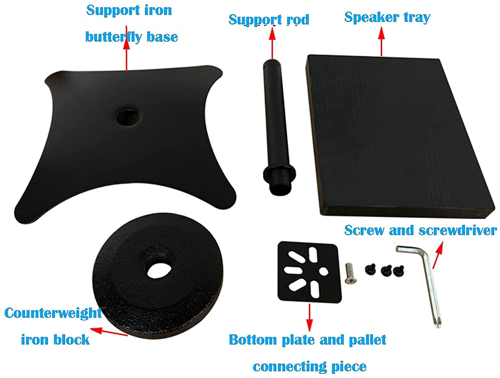 Supports Enceintes Bureau Métal - Supports Inclinables 16° Pour Meilleur Son