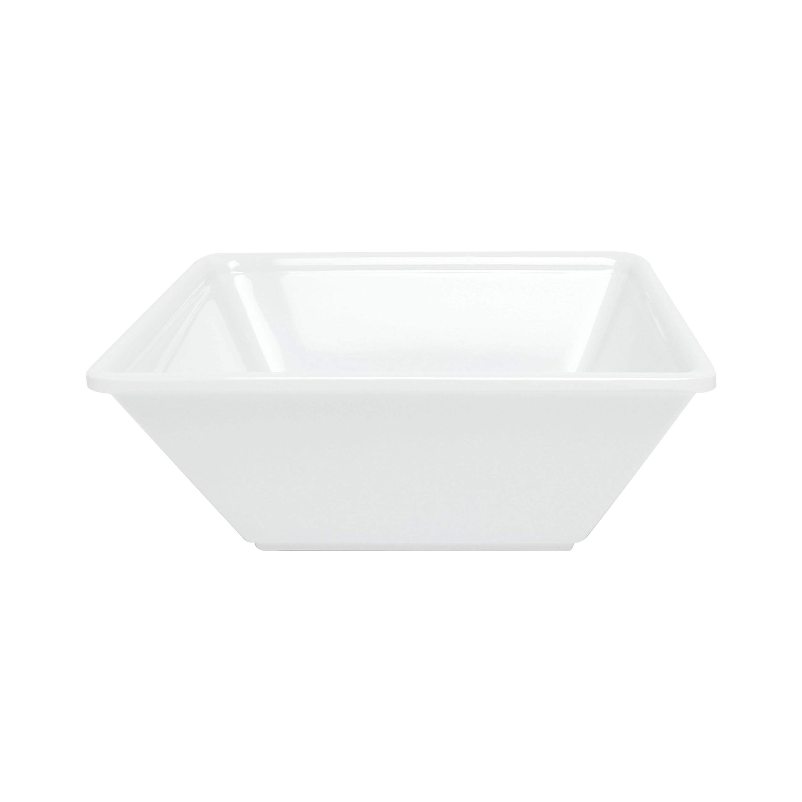 Passion White melamine dinnerware collection 52 oz 8" x 8" square bowl by Thunder Group – 52.0 ounces, Melamine, White, Model PS5008W