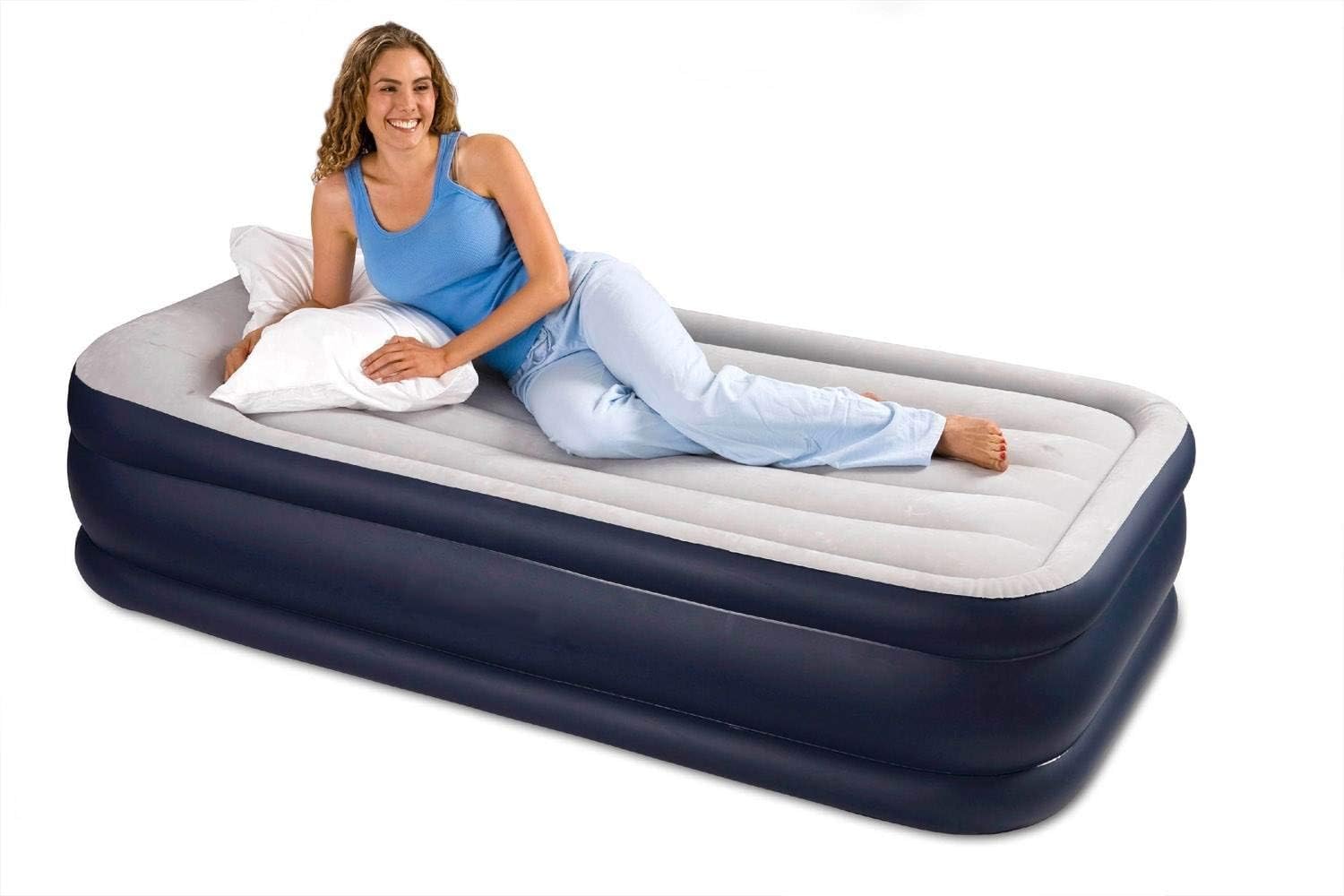 Nikrim™Single Air Bed, Inflatable Bed with Built-in Electric Pump, 3 Mins Quick Self-Inflation/Deflation Guest Air Mattress, Blow Up Bed for Home Portable Camping Travel 190x100x46cm 250kg MAX-image-49