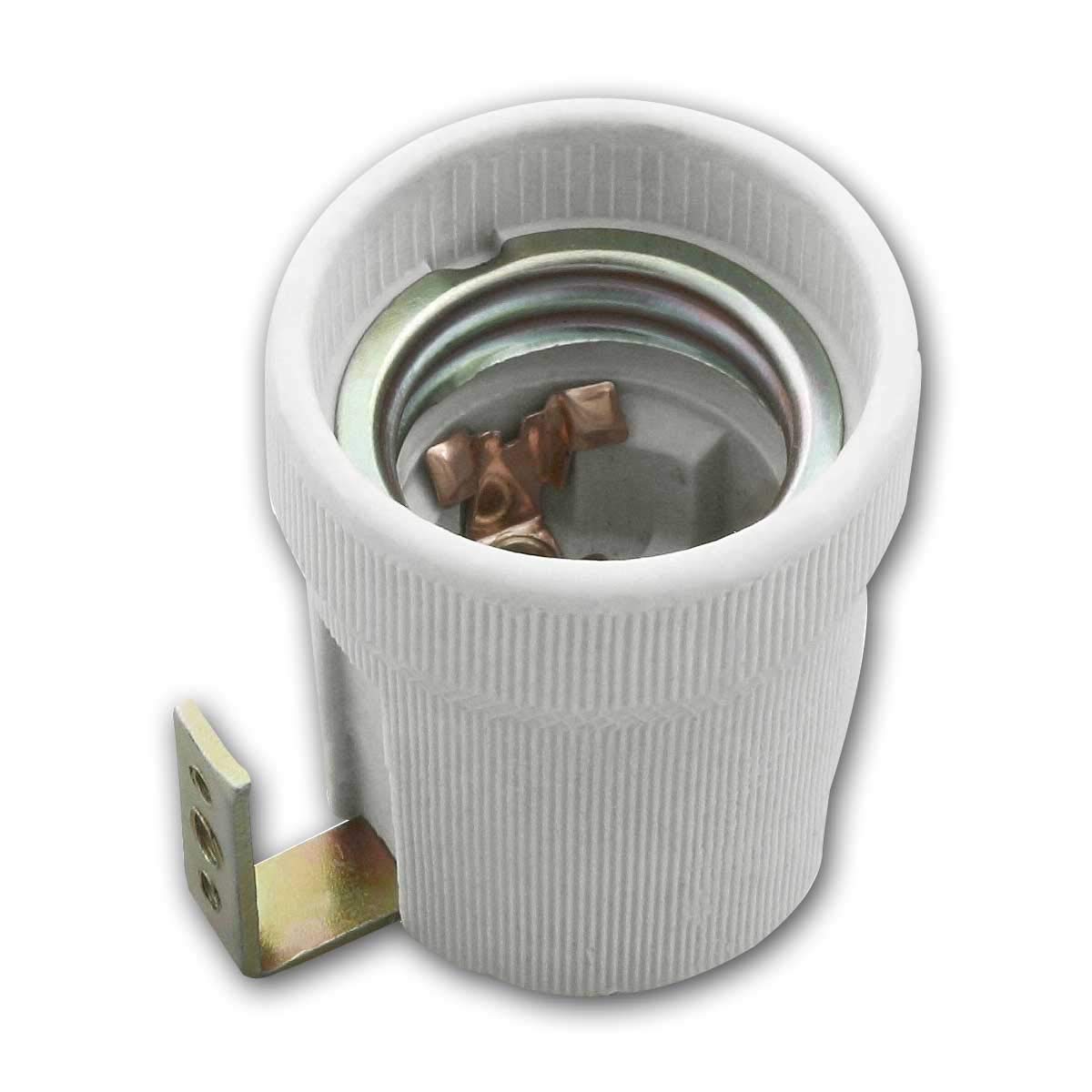 Set 5 Portalampada E27 In Porcellana Ceramica | Attacco Vite Standard Alta Temperatura