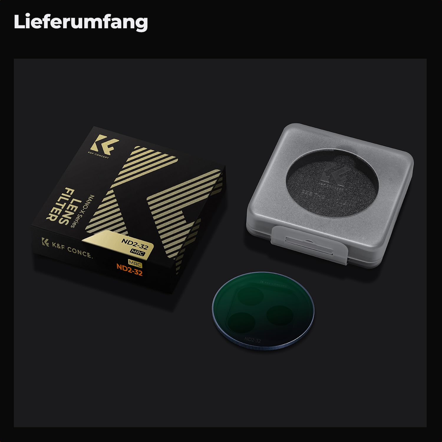 K&F CONCEPT FA301 Snap-On ND2-32 Filter kompatibel mit iPhone 17 Pro/Pro Max, 11,2g extrem Leichter VND-Filter mit Snap-On Deco-Halterung, AGC-Glas mit 28-Schichten-Beschichtung, dunkelblau