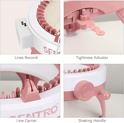 Miniatura 5 de Telar de tejido inteligente, máquina de tejer de 48 agujas con contador de filas, kit de máquina de telar de doble punto giratorio para adultos y