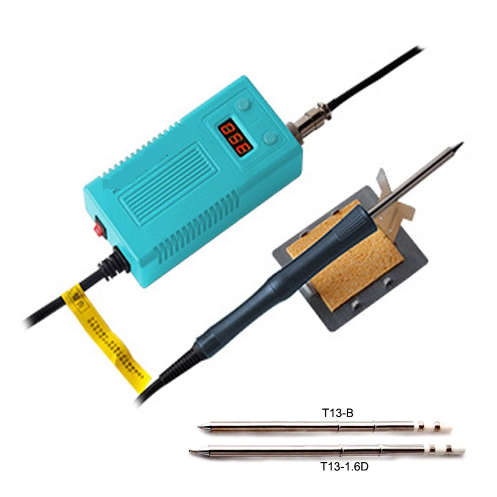 Kits de soldador eléctrico 75W y 950D, cabeza hierro for soldar portátil, Mini estación soldadura Digital con herramientas puntas T13,Ajuste industrial