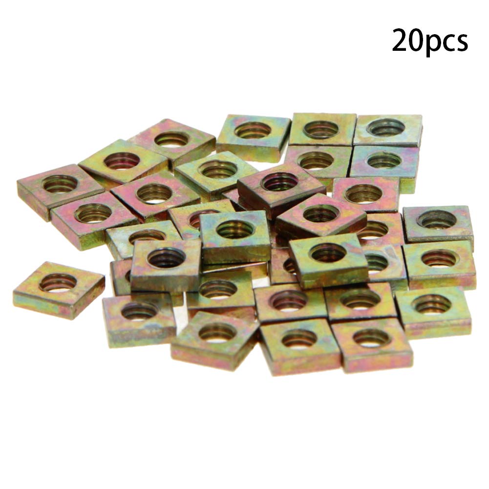 MroMax M4 x 7 x 2 mm dadi quadrati filettatura dadi macchina dadi di fissaggio strumenti di fissaggio in acciaio al carbonio zincato 20 pz
