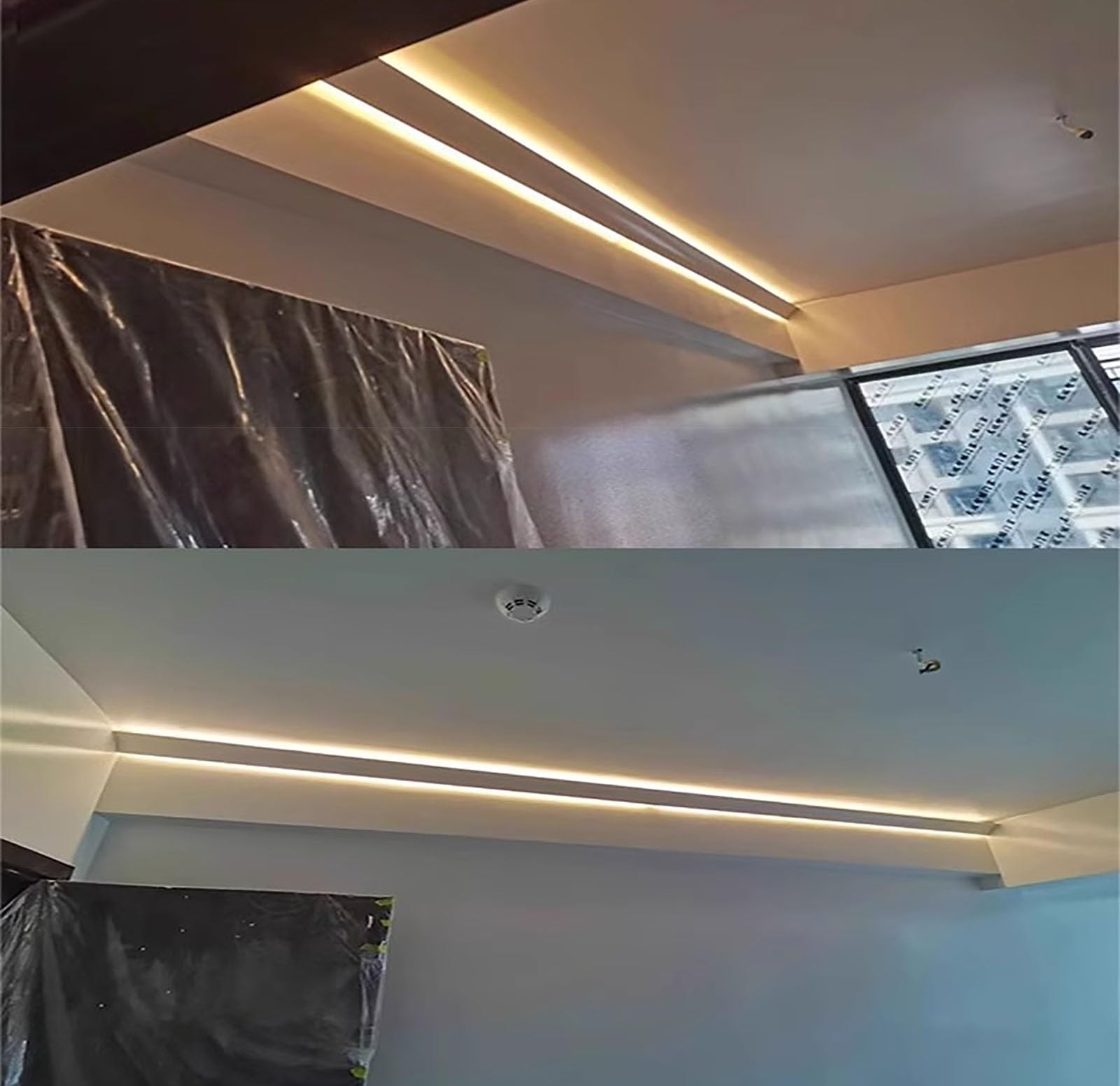 Kronenform-Aluminiumkanal for LED-Streifen, Wand-/Deckenformdiffusor, indirekte Beleuchtungsverkleidung for Wohnzimmer und Schlafzimmer(20 m(65.6ft))