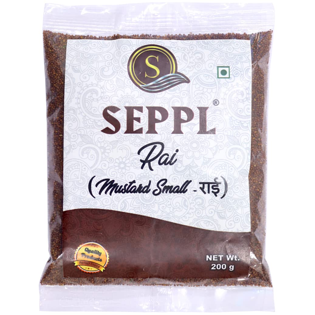 SEPPL Mustard Small | Whole Rai Seeds | Sarso | Whole Natural Mustard Seeds Small Black | Indian Spices & Masala - 200 g (B08K7KCM3J) Amazon Price History, Amazon Price Tracker