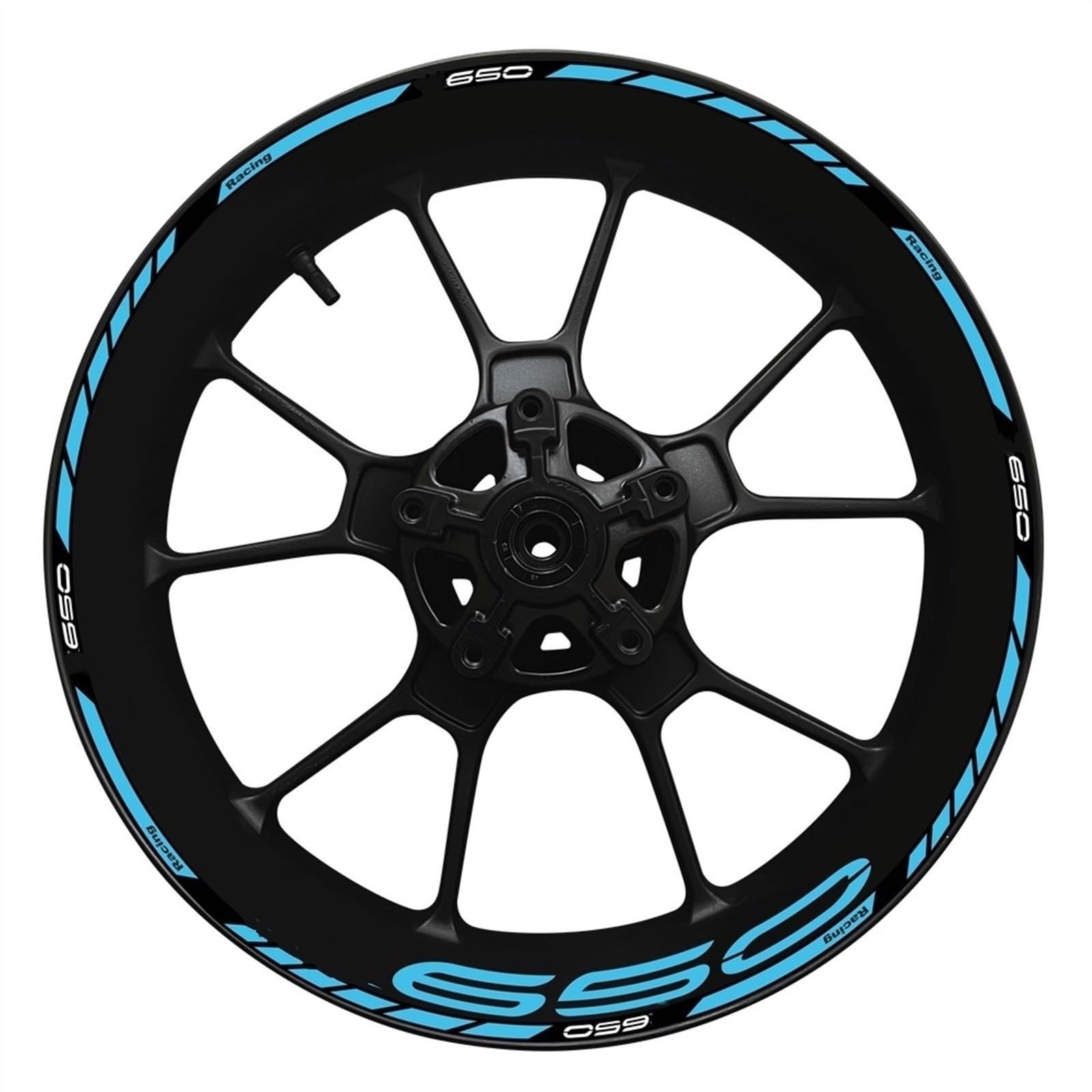 Stickers Motorcycle Wheel Stickers Reflective Rim Motorbike Waterproof Decals for Kawasaki Z650 Z 650(Style 13)
