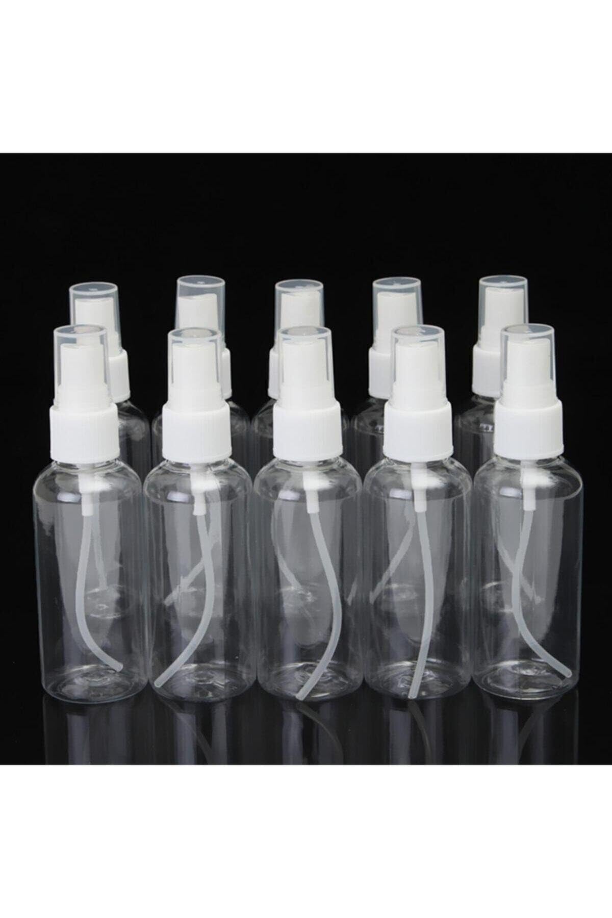 10 Adet 50 Ml Sprey Başlıklı Şişe Kolonya-Dezenfektan Boş Şişesi