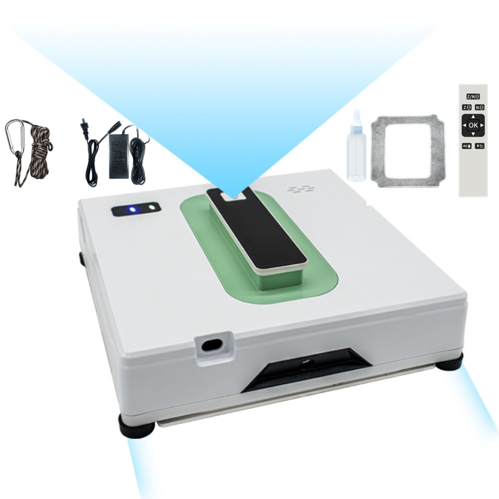 Window Cleaner Robot-Double Water Spray,Smart Glass Cleaning Robotic,2500pa Window Vacuum Cleaner-Double Remote/Spot Cleaning,Smart Planning/50ml Water Tank/3 Cleaning Modes,White