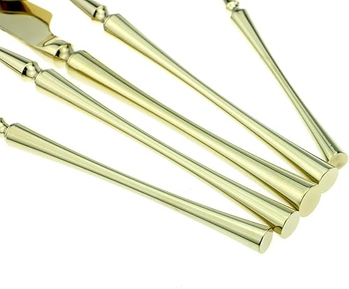 Miniatura 3 de JASHII Juego de cubiertos de lujo de 20 piezas de acero inoxidable 1810 para 4 personas, incluye cuchillo de cena, tenedor, cuchara, apto para