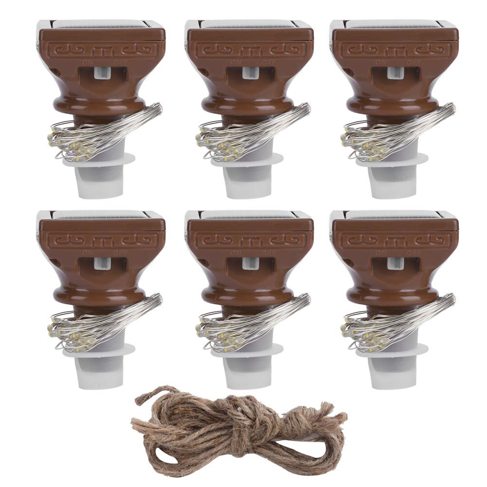 Solar Bottle Cork Lights 6PCS 20LED Waterproof String Lights for Party and Wedding Decor