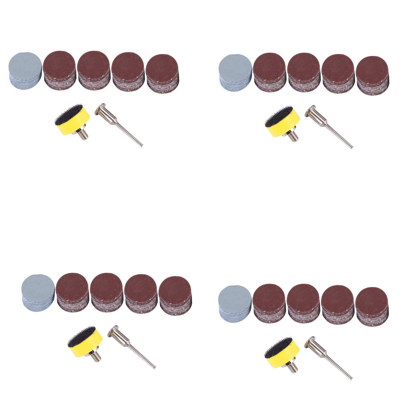 Jnchdghwa Red & Yellow 400Pcs 25Mm 1 Inch Sander Disc Sanding Disk 100-3000 Grit Paper With 1Inch Abrasive Polish Pad Plate + 1/8 Inch Shank