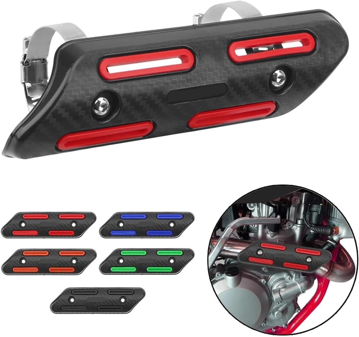Compatible with EXC SXF XC SX EXCF XCW 125-530 2019-2016 Exhaust Heat Shield Protector Anti-scalding Guard(Red)