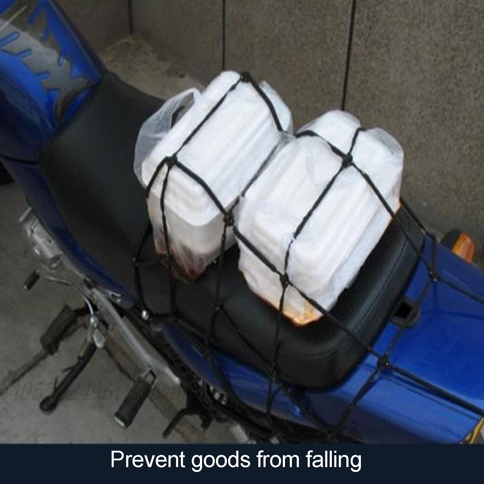 Strapazierfähiges Gepäcknetz mit Haken, strapazierfähige kleine Gepäckträgertasche für Motorrad und Fahrrad, ideal für Reisen und Helmaufbewahrung, 30 x 30 cm