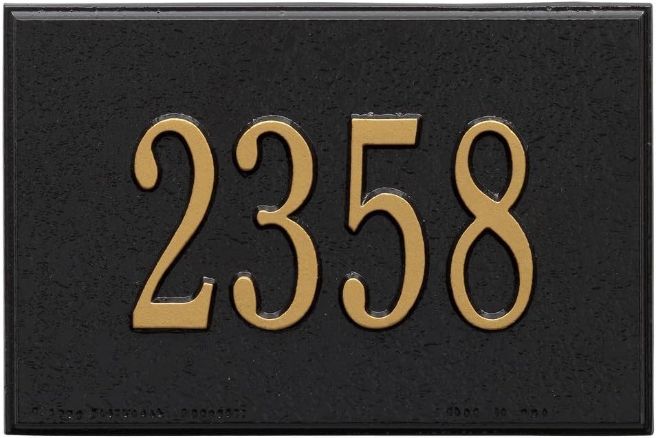 Whitehall Products 1426BG Wall Mailbox Plaque with One Line, Black