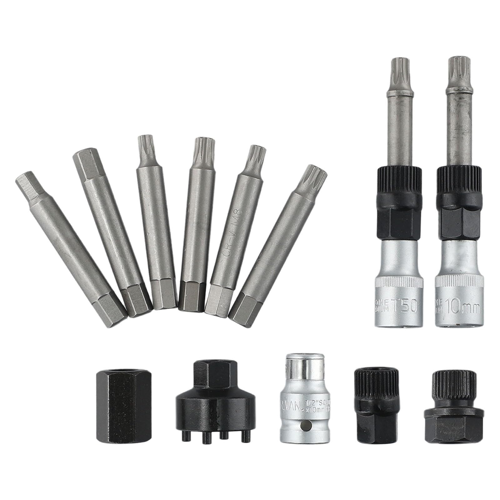 ZYWUOY Strumento di rimozione puleggia alternatore, set di chiavi per cinghia motore, kit professionale da 13 pezzi per prese M8 M10 T40 T50, custodia in metallo per riparazione auto manutenzione