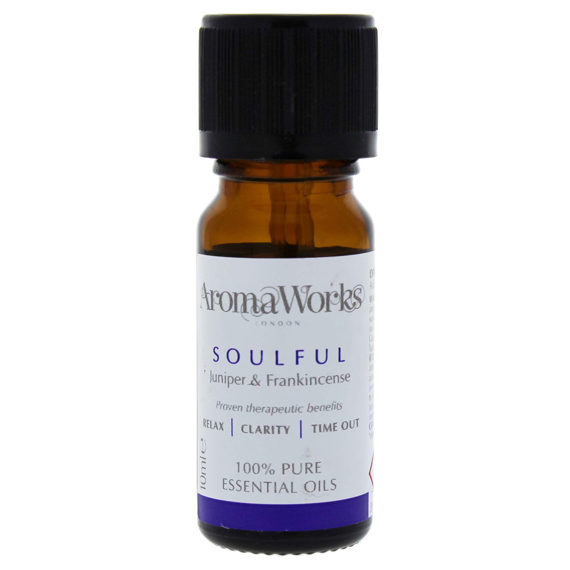 Aromaworks Soulful Essential Oil - 100 Percent Pure Essential Oils - With Fresh Notes Of Frankincense, Juniper Berry And Patchouli - 0.34 Oz