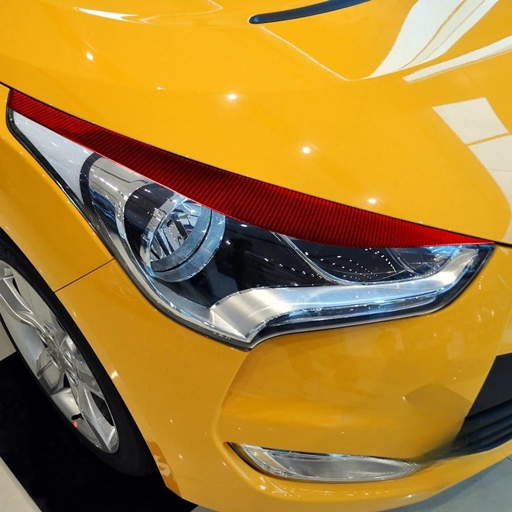 Scheinwerfer Augenbrauen Für Veloster 2011-2017 Rot Real Carbon Fiber