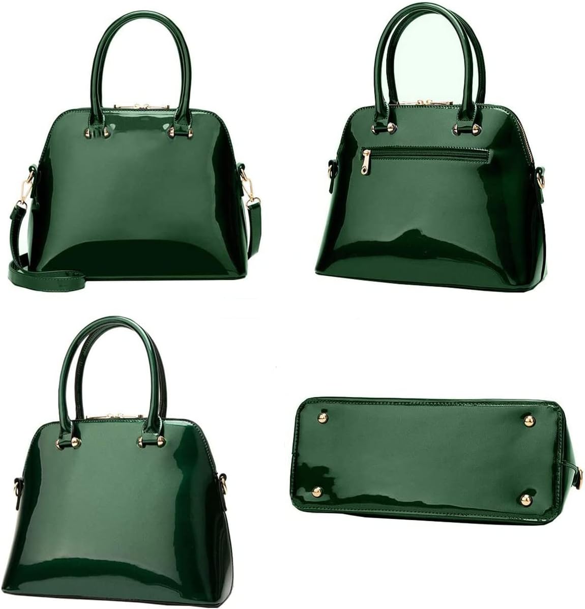 XingChen Shiny Patent Leather Handbags and Purses for Women Glossy Shell Shoulder Bag Top Handle Totes Evening Party Satchel - Image 4