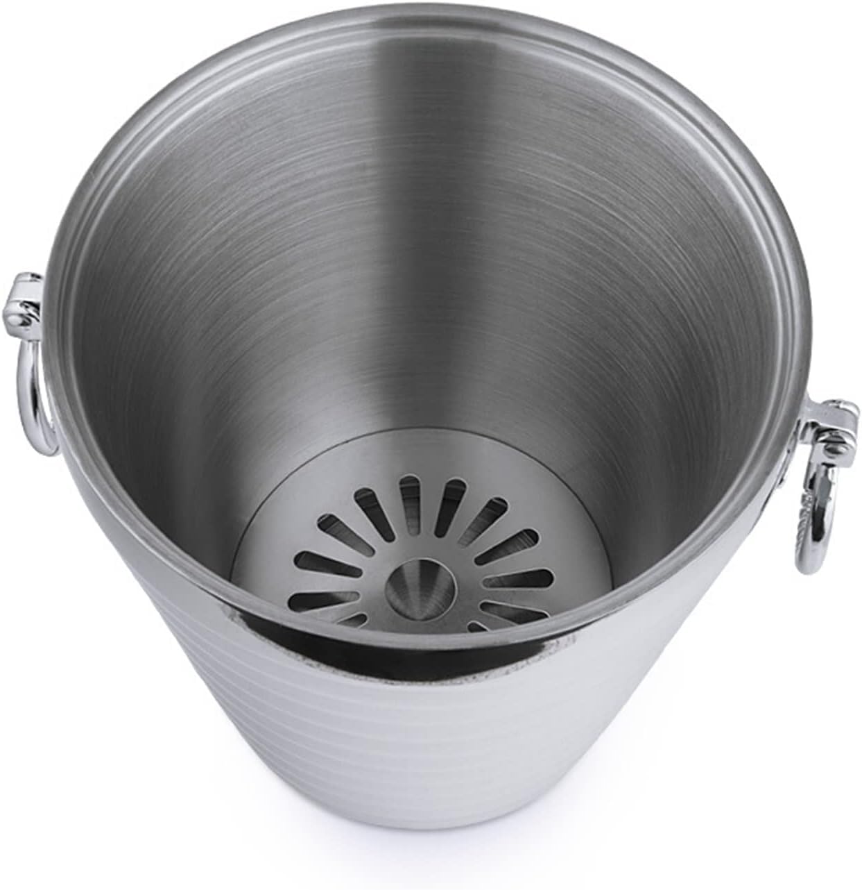 Cubitera Botella Vino Cubo de Hielo de Acero Inoxidable con Tapa, Recipiente para Bebidas con Doble Aislamiento y asa, contenedor de Hielo, Enfriador de champán, Vino y Cerveza