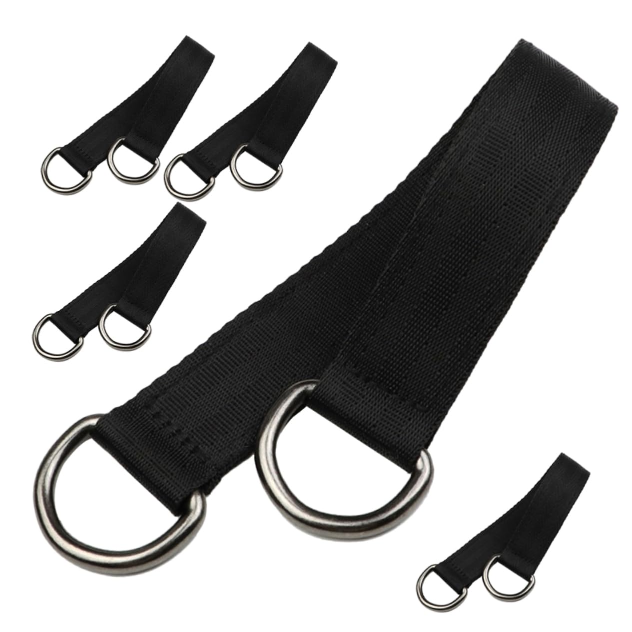 ibasenice 5 Ensembles Sangle De Boucle Swing De Plein Air Remplacement Balançoire Bretelles Sangles De Hamac Réglables Bracelets en Polyester Black 5 Pièces * 5