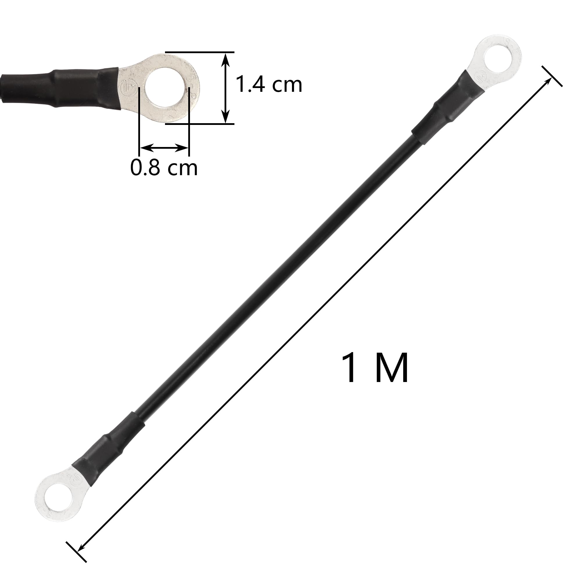 89ちゃーん CERRXIAN 3.3FT 12V/24V Battery Ring Terminal Connectors Cable,1