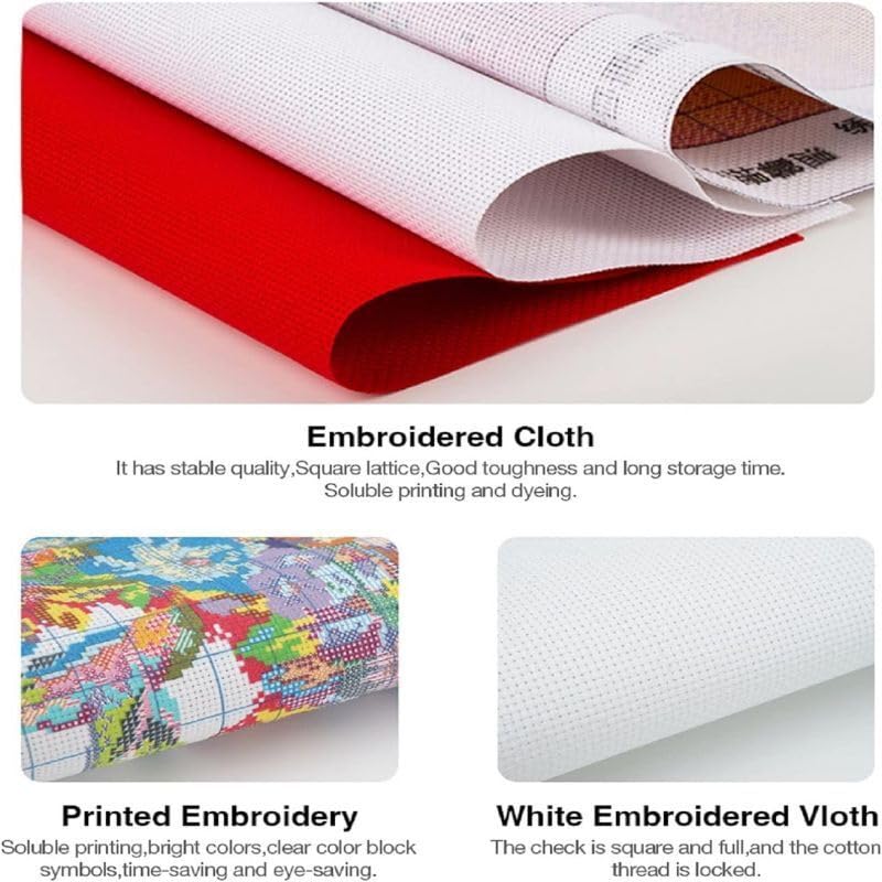 Cross Stitch Kits Counted Kit Cross-Stitching Pattern for Home Decor, 11CT Pre-Printed Fabric Embroidery Crafts Needlepoint Kit 40x40cm - Sports, Basketball 3